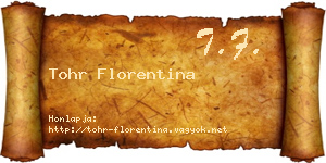 Tohr Florentina névjegykártya